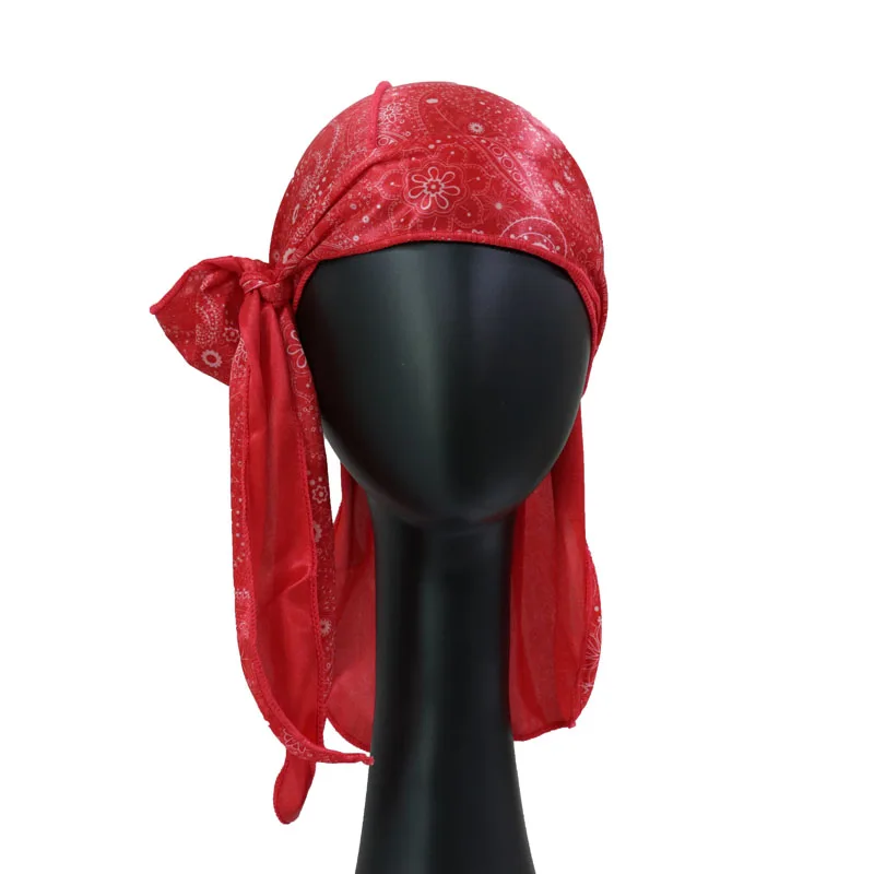 New Stylish Women Men Silk Polyester Allover Fashion Printing Turban Bandanas Durag