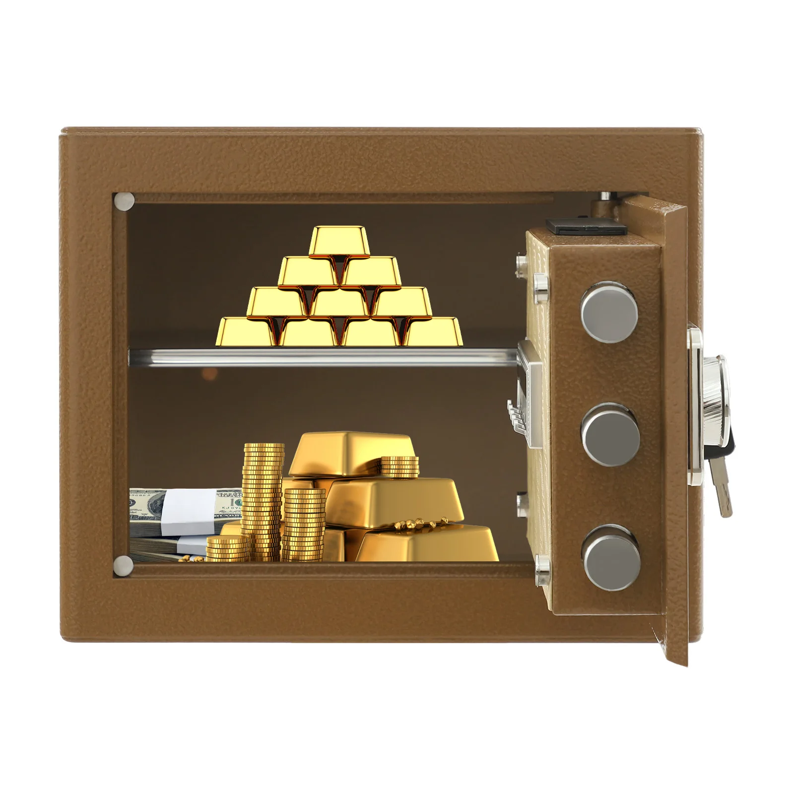 Steel and Velvet Security Safe Box for Money Cash Valuables Digital Home Safe