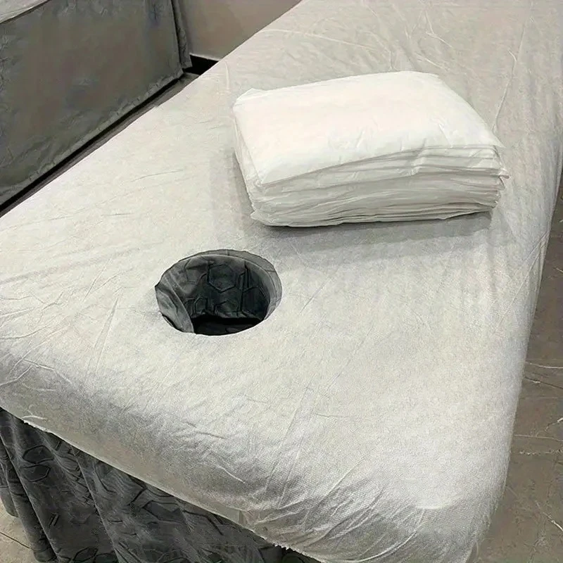 

20 шт. 90x215 см/100x215 см/110x215 см одноразовое эластичное покрывало с отверстиями нетканое массажное покрывало для салона красоты