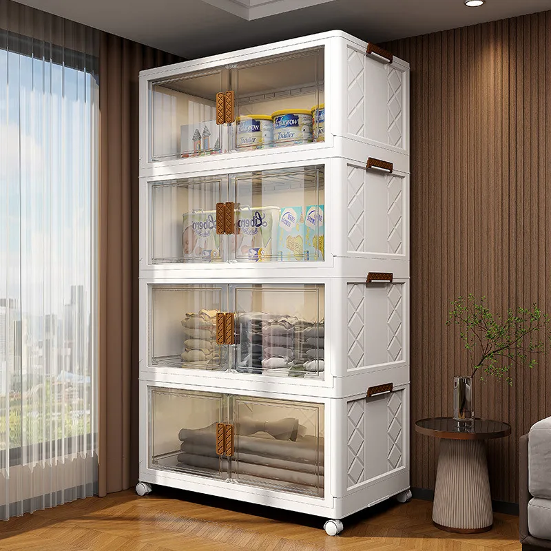 Multifunctional Folding Storage Cabinet Free Installation Living Room  Foldable Storage Box for Organizing Clothes, Books, Toys image 6