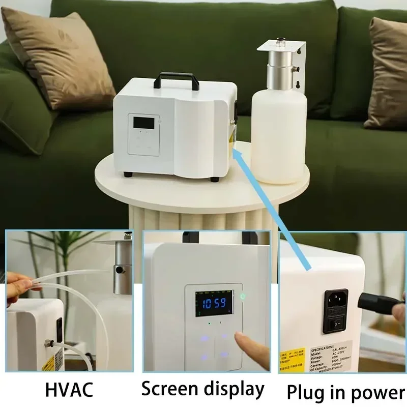 NAMASTE Bluetooth 8000–10000 m3 elektrischer Aromadiffusor, Kapazität 2000 ml, große Duftmaschine, Heimgeschäft, HVAC-Duftmaschine