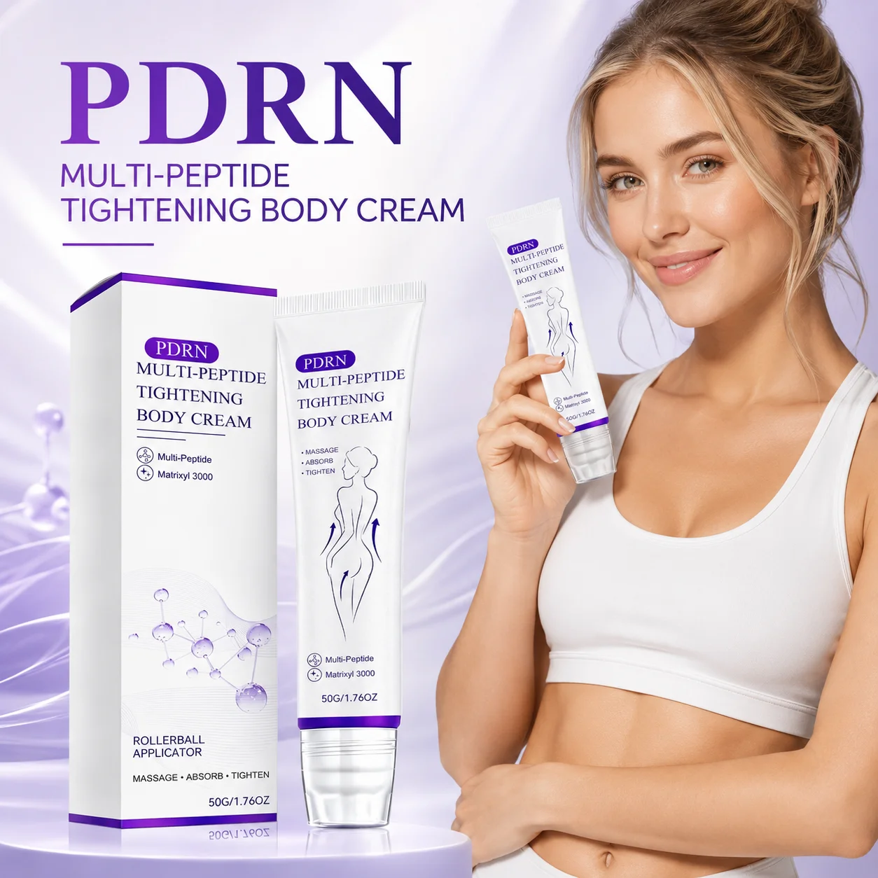 PDRN Multi Peptide Body Cream With Massager |Deep Moisturize Firm Lifting Skin Suitable For All Skin Types Korean Body Skin Care