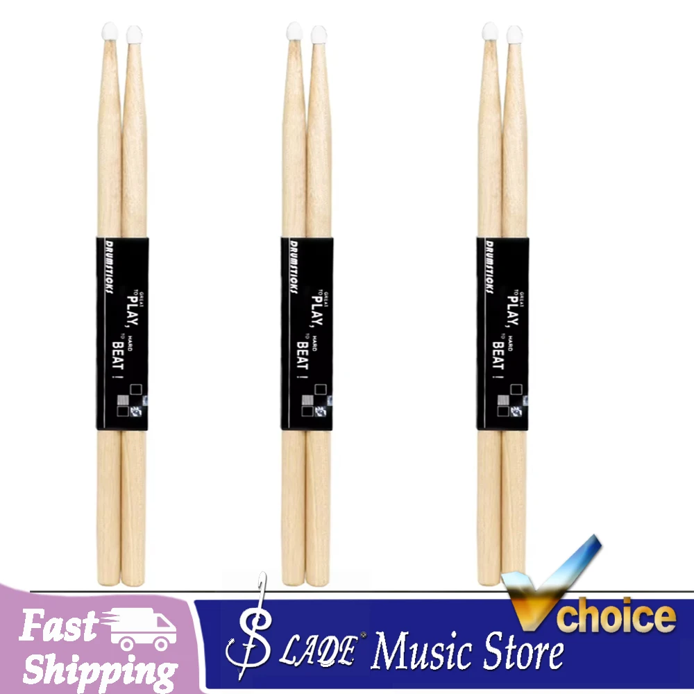 IRIN 1/5/10 Paar 5A/7A Premium-Ahorn-Drumsticks-Schlägel, ideal für alle Altersgruppen, langlebige Übungs-Drumsticks für Jazz und Percussion