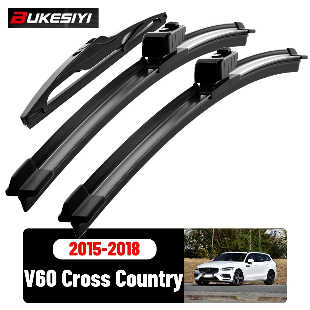 Front & Rear Wiper Blades Set For Volvo V60 Cross Country 2015-2018 2016 2017 Silent Windscreen Wipers Accessories 26