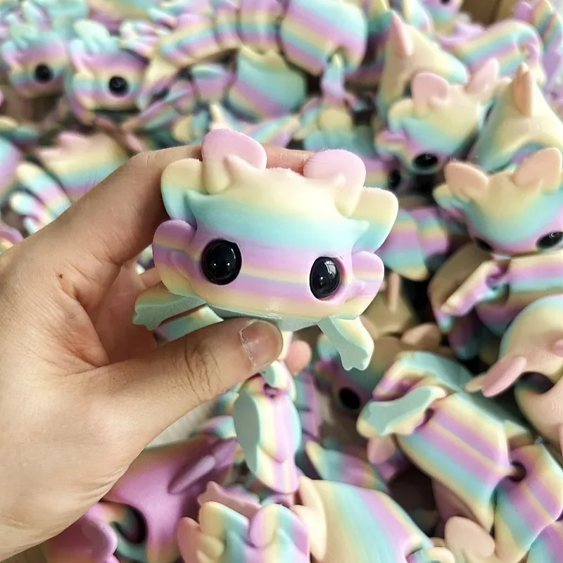 3D-gedrucktes kleines Tier-Set, gemeinsames süßes Salamander-Baby, 3D-gedruckte Tiere für Zuhause, Büro, Basteln, bedruckte Figuren, Weihnachtsgeschenke