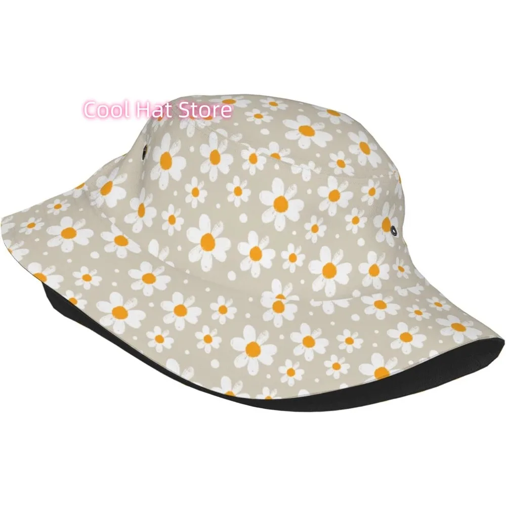 Daisies Bucket Hat Summer Fisherman Cap Travel Sun Hat for Women and Men
