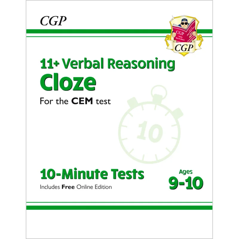 11 CEM 10Minute Tests Verbal Reasoning Cloze  Ages 910 With Online Edition CGP Books 9781789084382