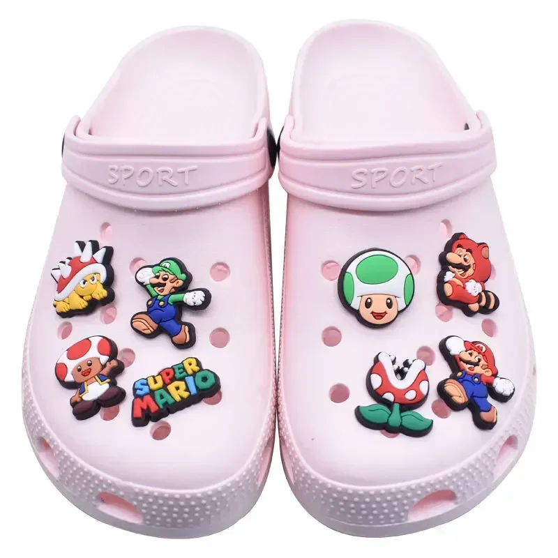 Super Mario Bros Schoenen Bedels Anime Croc Schoen Diy Cartoon Sandalen Accessoires Voor Klompen Pvc Pins Creatieve Schoen Gesp Decoratie