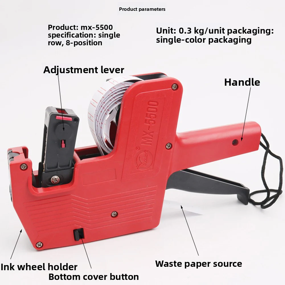 8 Digits Multifunctional Price Labeller Handheld Professional Price-Tag Labels Machine For Retail Shop For Supermarket Warehouse