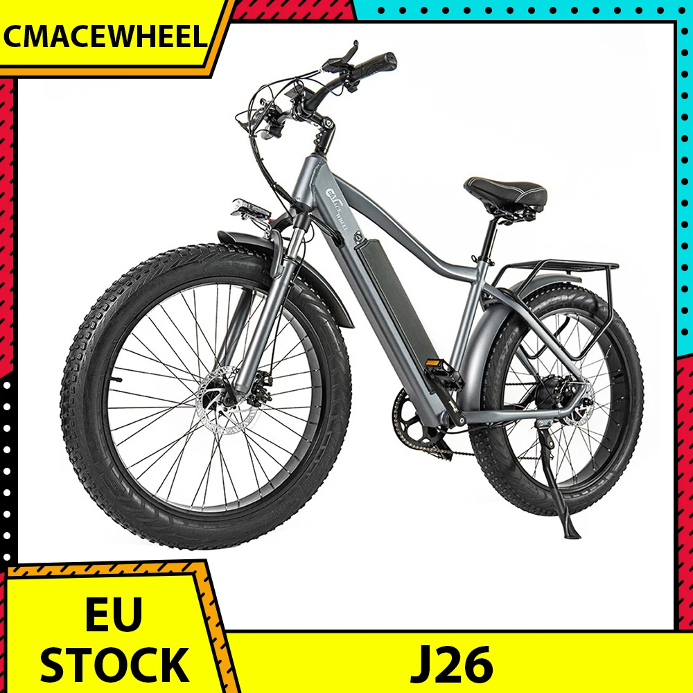 CMACEWHEEL J26 Electric Bike 26*4.0'' CST Fat Tire 750W Motor E-Bike 40-45km/h 48V 17Ah Battery Disc Brake Bicycle 150kg Load