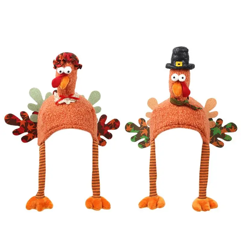 Christmas Chicken Leg Turkey Hat Holiday Parties Decoration Chicken Hat Costume Thanksgiving Decorations Cartoon Plush Turkey