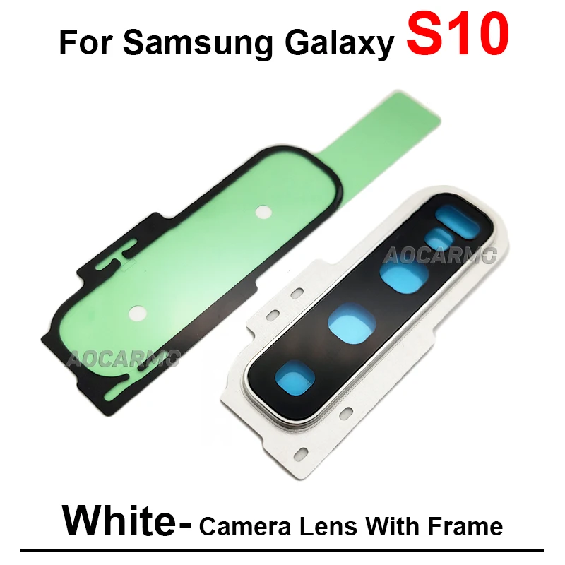 Back Camera Lens With Frame And Adhesive Repair Replacement Parts For Samsung Galaxy S10+ S10 Plus G9730 G9750