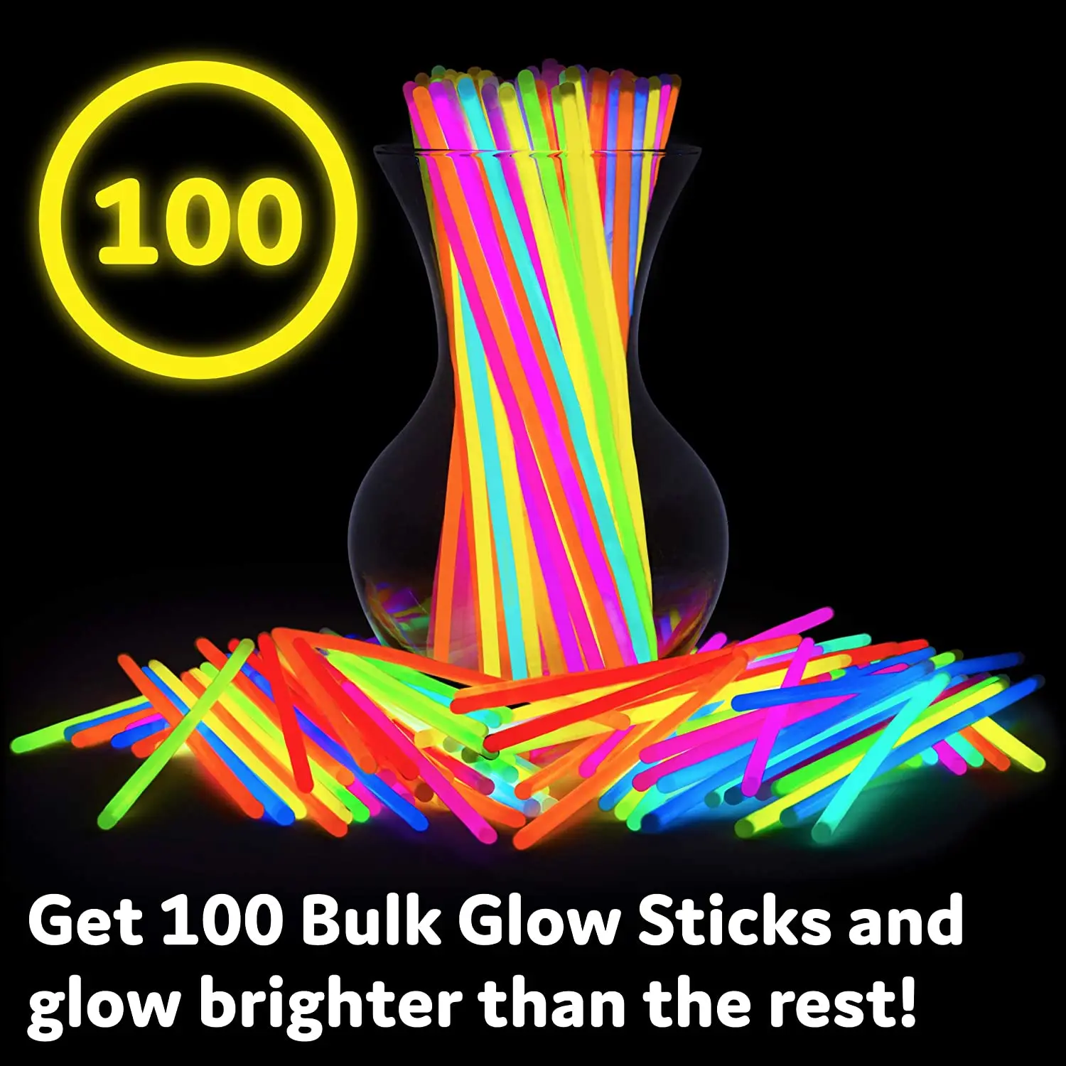 100PCS 8 pollici Glow Sticks forniture per feste Glow in the Dark bomboniere Neon Party Glow collane Glow bracciali con connettori