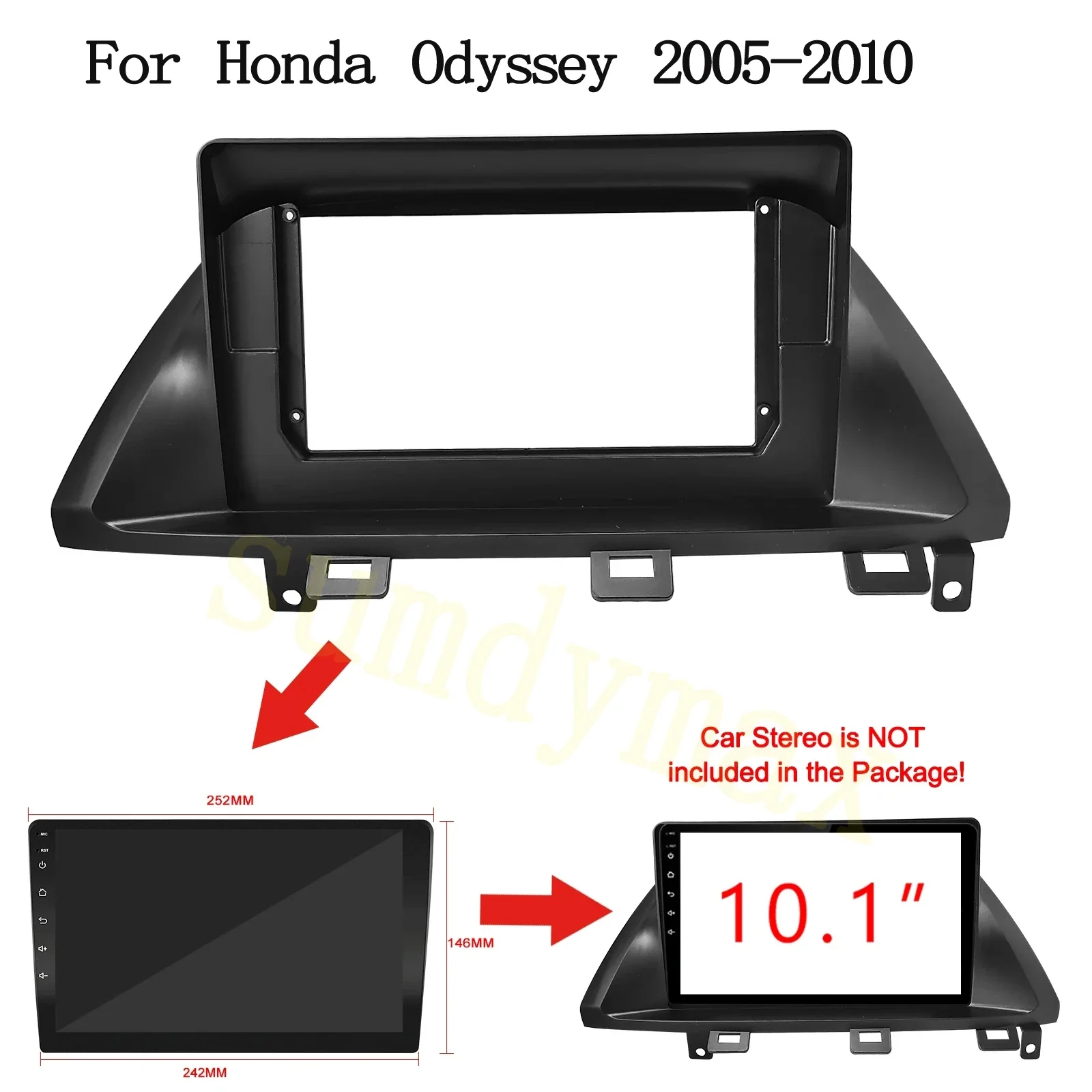 2 Din 10.1 Inch Car Radio Plastic Fascia Panel Frame for Honda Odyssey 2005 2006 -2010 Installation GPS Mp5 Dash Mount Kit