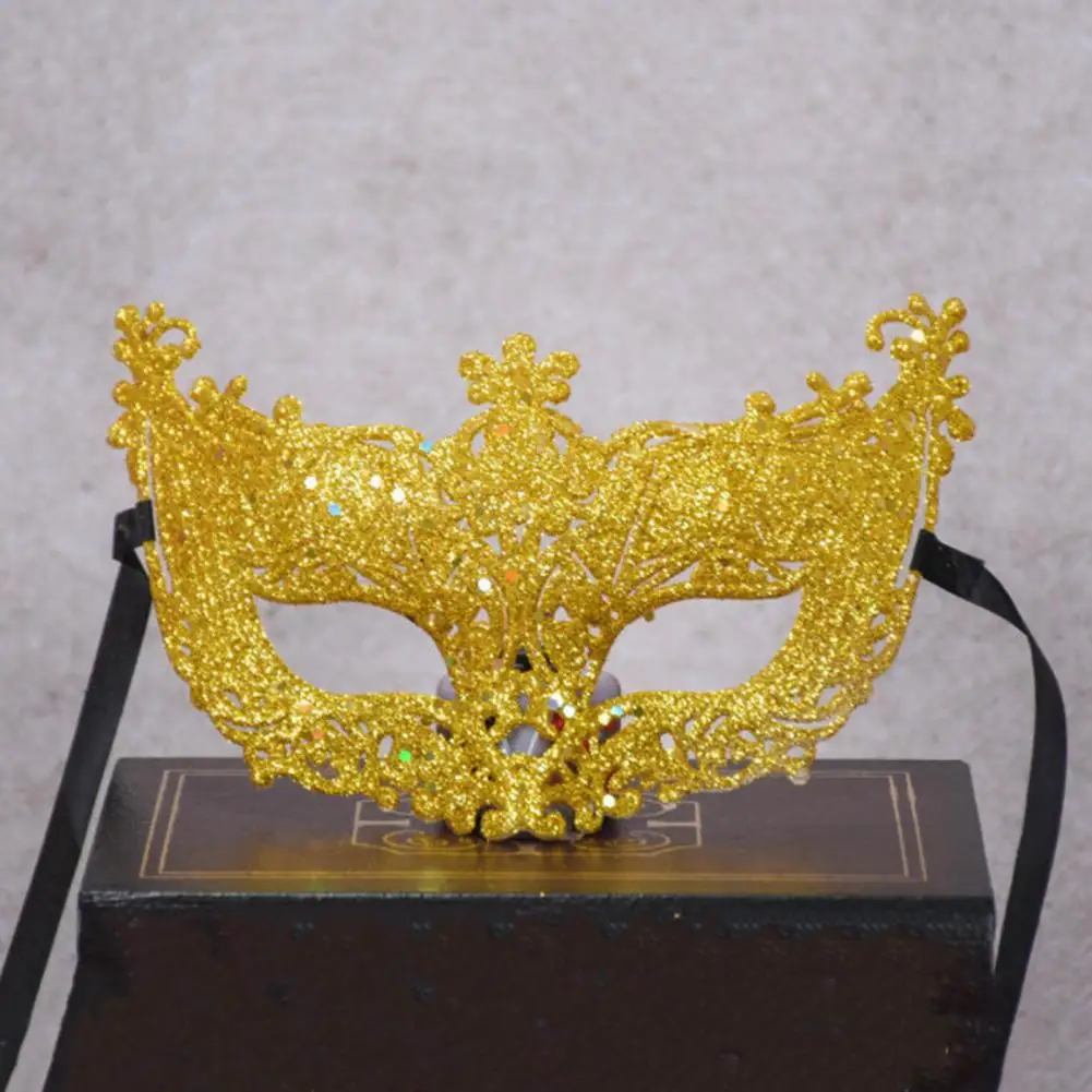 Glitter Anime Cosplay Mask Masquerade Face Cover Glitter Shinny Women Ribbon Mysterious Eye Cover for Nightclub Party Ball