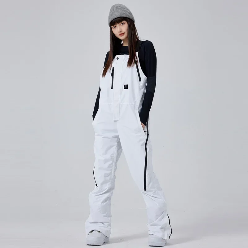 Outdoor Cold Resistant Skiing Trousers New 2025 Winter Ski Overalls Snowboard Waterproof Warm 3L Thick One-piece Pants Women Men