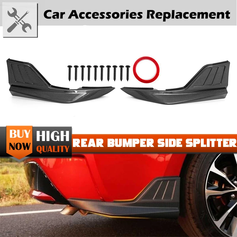 Car Rear Bumper Corner Apron Spat Lip Wrap Diffuser Fit For Toyota Corolla LE XLE SE XSE 2020 2021-2023