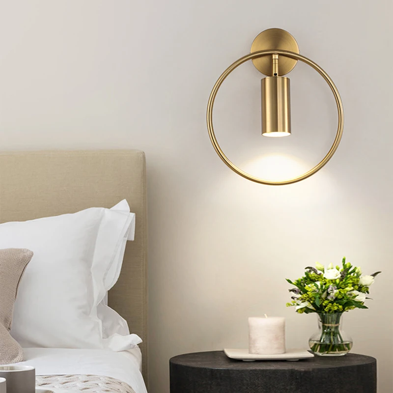 Modern Round Wall Lamp Black/Gold Luxury Metal Wall Lamp Used For Staircase Bedside Sofa Background Wall And Decorative Lighting