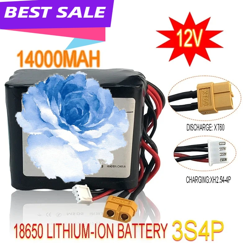 

Original 3S4P 12V 14Ah High Capacity UAV 12.6V Li-ion Battery for Various RC Airplane Drone Quadrotor XH2.54-4P XT60
