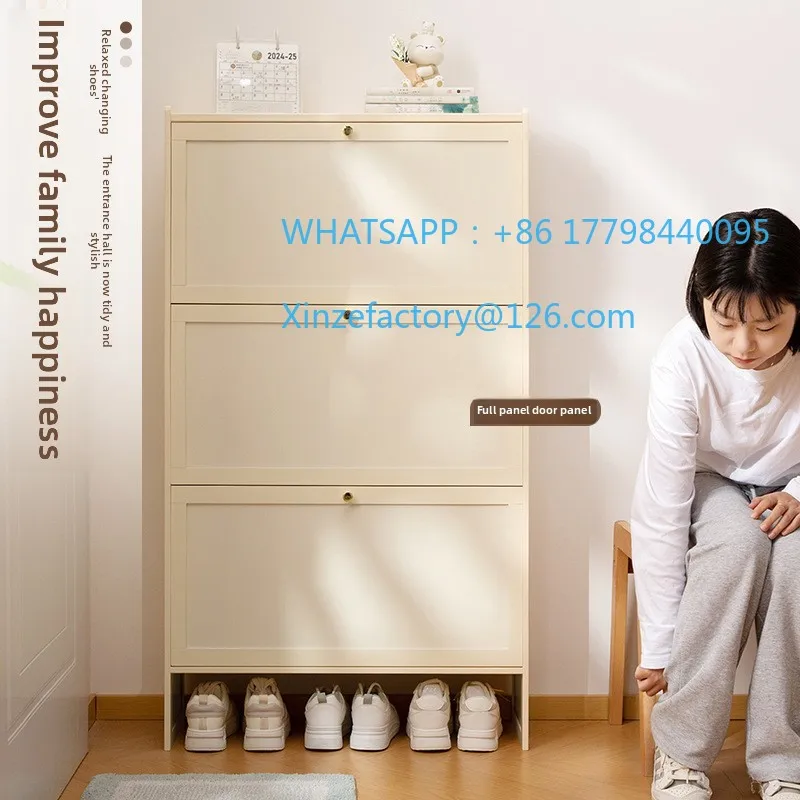 خزانة خذاء عمودية رفيعة للغاية قابلة للتخصيص، غطاء قلاب متعدد الطبقات، منظم أحذية موفر للمساحة لتخزين المدخل #4