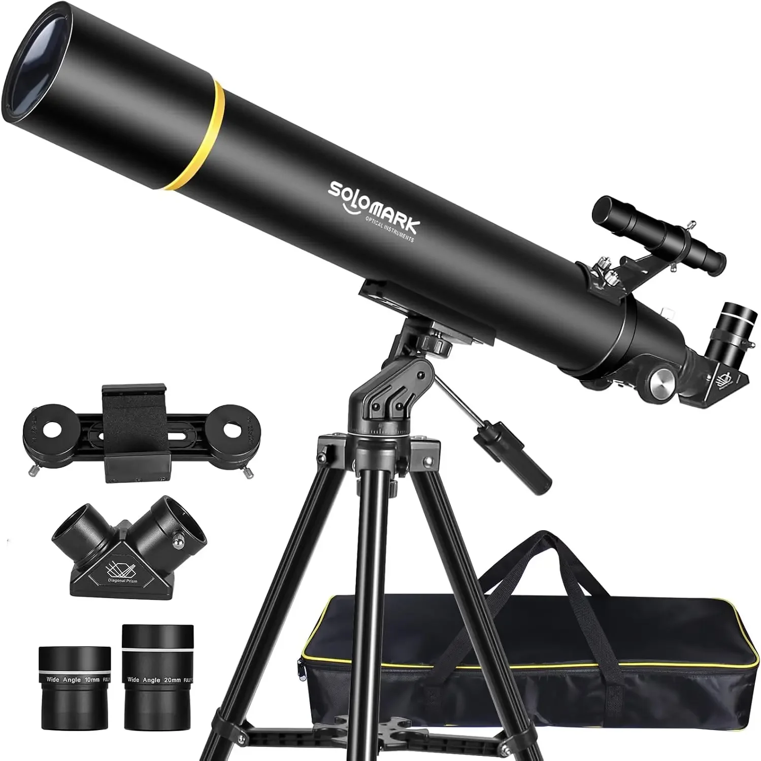 for Adults Astronomy, 80mm Aperture 900mm Professional Refractor Telescope for Kids & Beginners, Compact and Portable