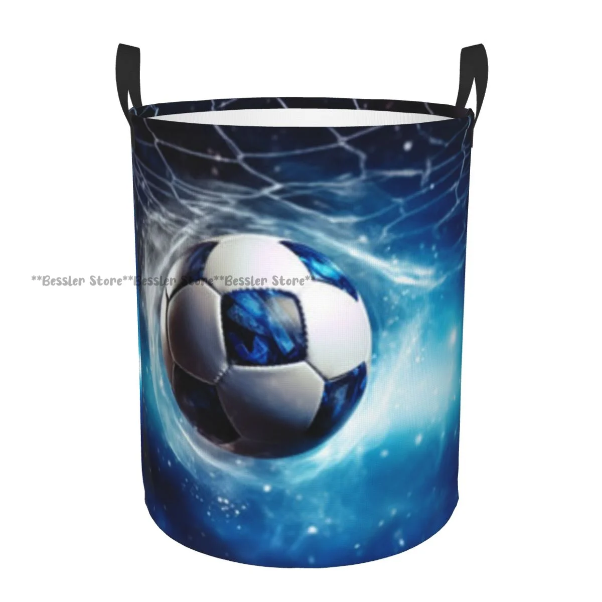 Foldable Laundry Basket for Dirty Clothes Soccer Ball With Net Storage Hamper Kids and Baby Home Organizer