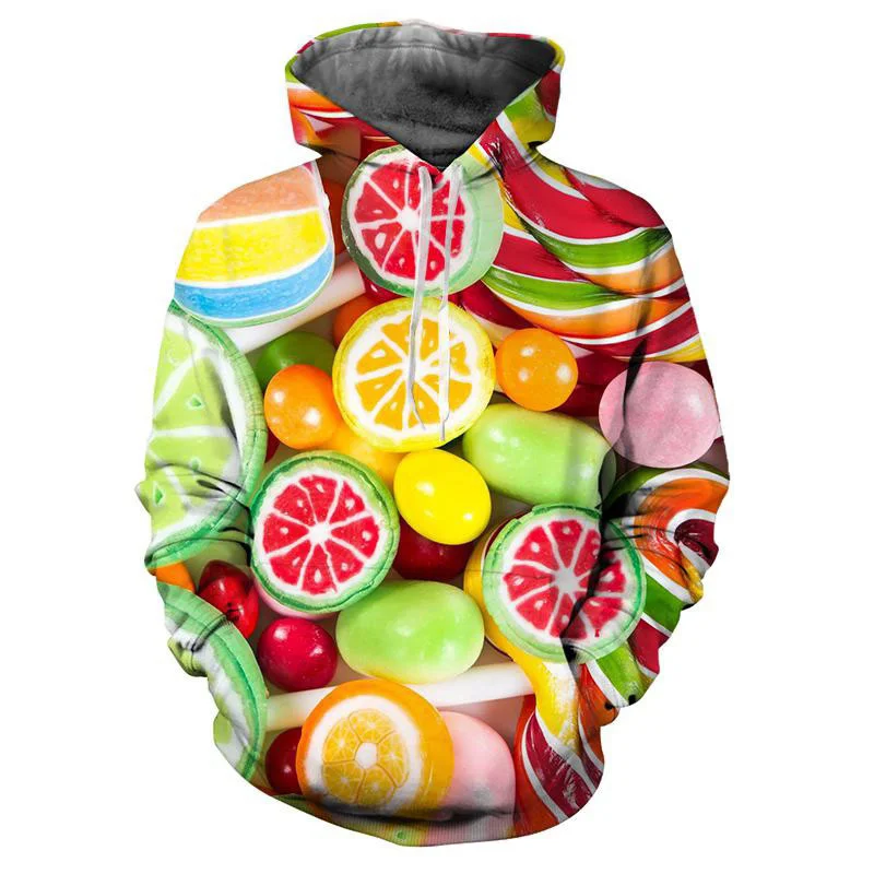 Funny Colorful Candy 3D Printed Fudge Men\'s Hoodie Personality Pullovers Fashion Long Sleeves Women Hoodie Street Sweatshirt