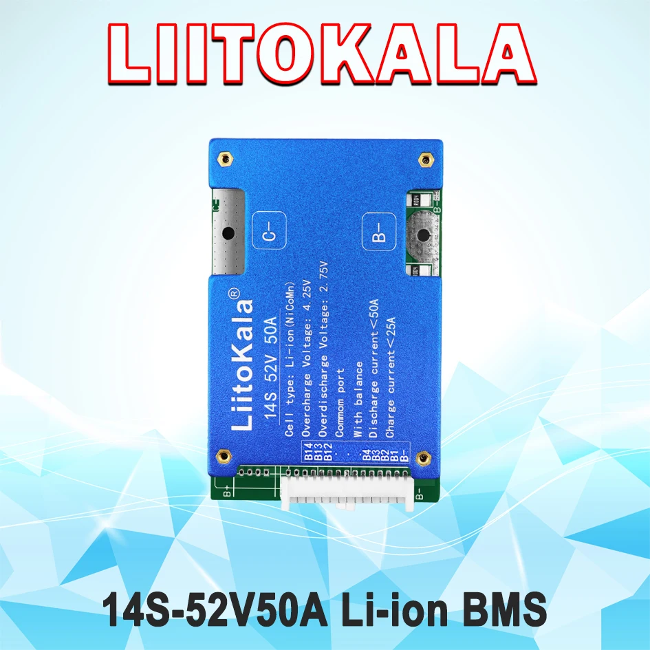 LiitoKala 14S-52V50A 52V Battery Protection Plate