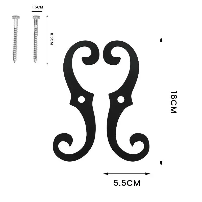 2025+ 2 Stück Verschlüsse aus Gusseisen – dekorative S-förmige Verschlusshunde-Hardware – Rost – Außenverschluss-Raffhalter