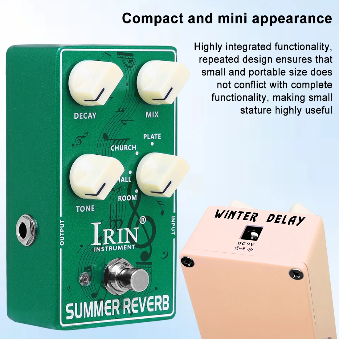 IRIN تأثير الغيتار الدواسات الصيف عكس/تأخير الشتاء مع سجادة ضد الإنزلاق سلسلة أداة الغيتار دواسة تأثير أجزاء الملحقات