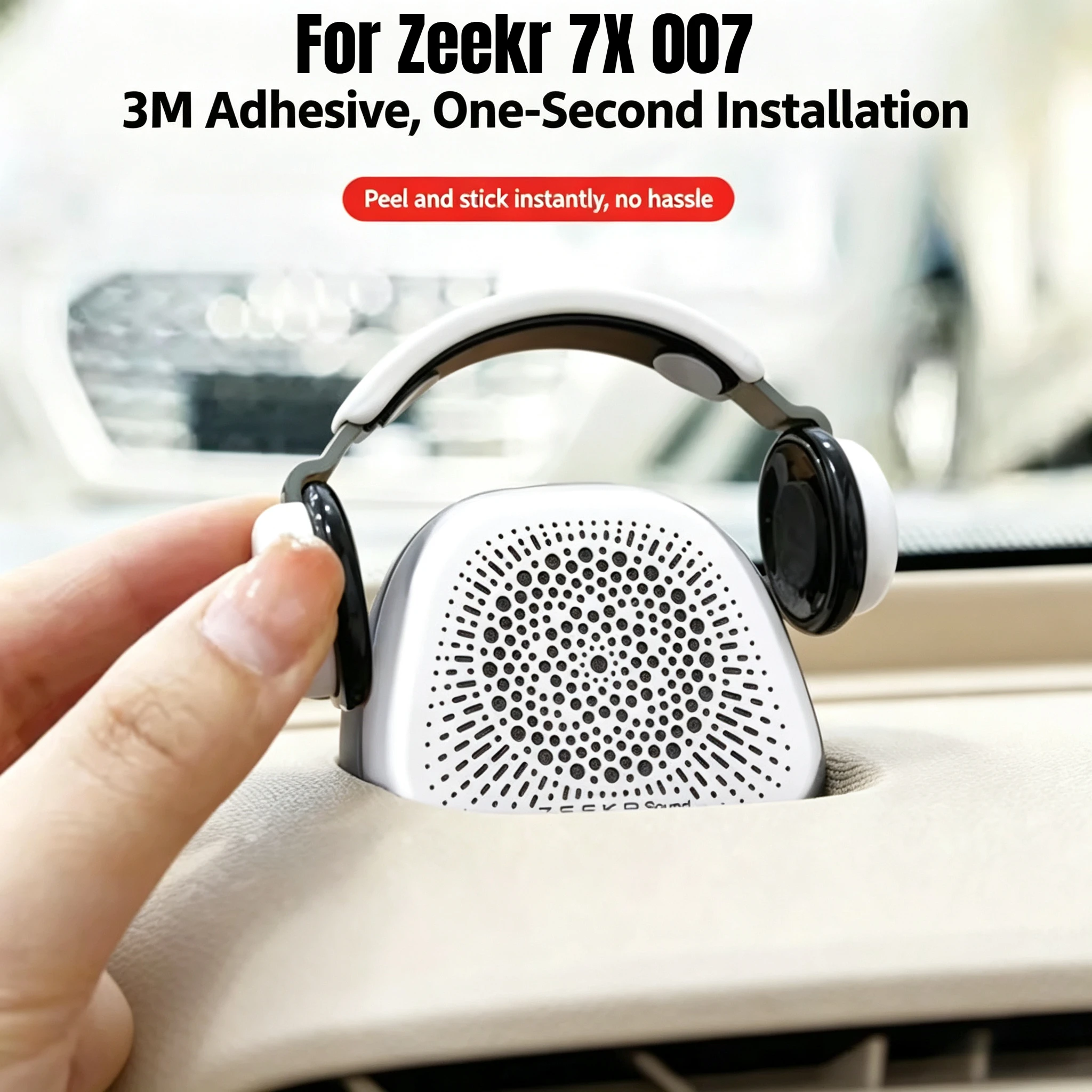 Mini Headphone Car Styling Accessories For Zeekr 7X 007 2026 2025 Car Audio Hat Decoration Cute Fun Center Speaker Cover Decor