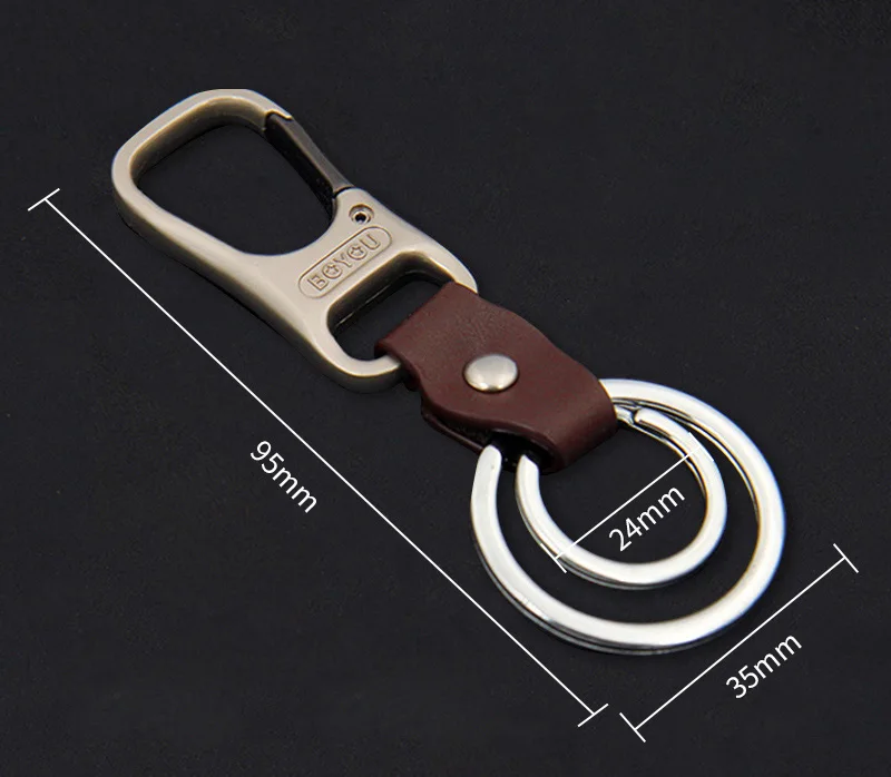 Car key chain men's waist hanging key ring real cowhide key pendant creative personality simple gift