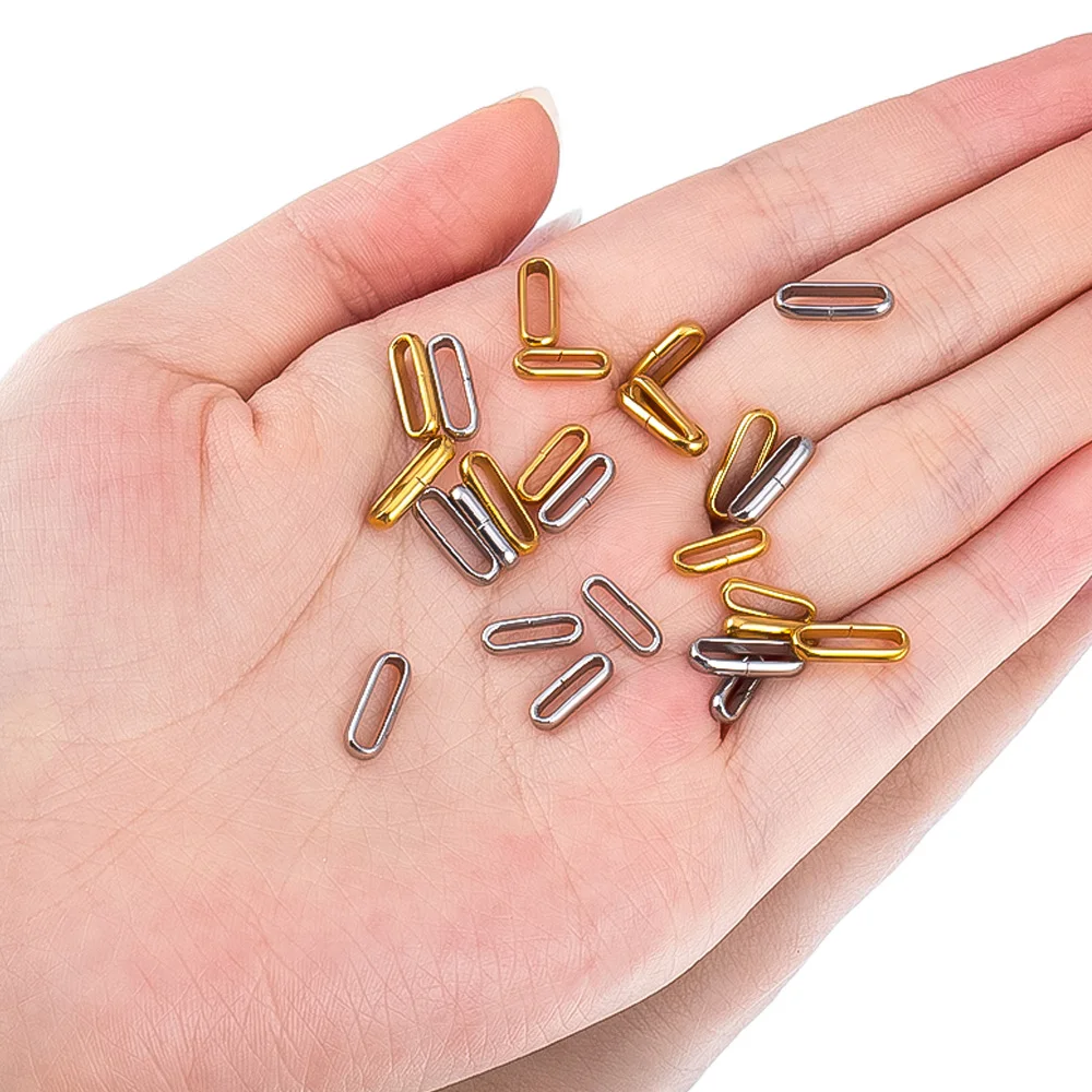 10pc Stainless Steel Multi Size Square Bail Clasp Pendant Charm Connector Buckle Clip Clasp Necklace DIY Jewelry Making Supplies image 4
