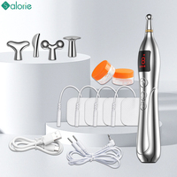Electronic Acupuncture Pen Smart Pulse Meridian Energy Massage Pen Pain Relief Therapy Back Neck Face Beauty Tool with Gel