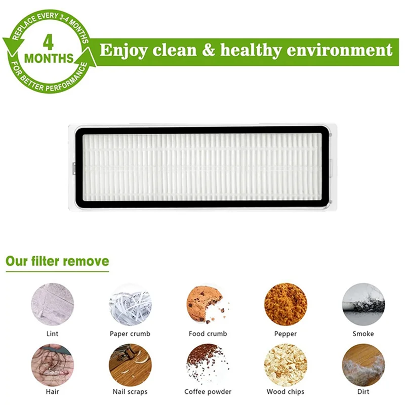 Kit de accesorios para Robot aspirador Mi 2 STYTJ03ZHM, 14 piezas, cepillo lateral principal, filtro, mopa