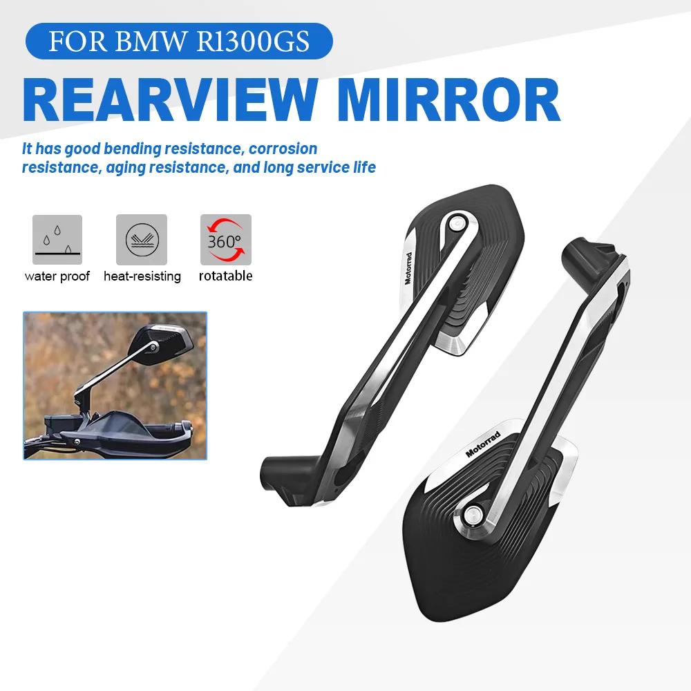 Motorcycle Side Rearview Mirror For BMW R1300GS 2024 R1200 1250 GS ADV F900R G310GS S1000XR Aluminum Adjustable Rear View Mirror