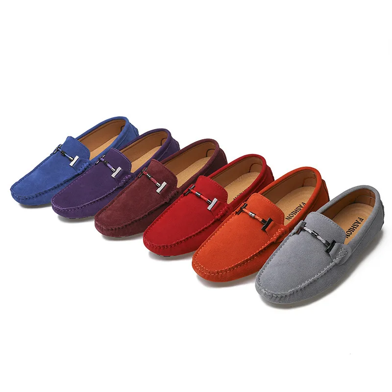 

Fashion Summer Soft Loafers Genuine Leather High Quality Flat Casual Shoes Breathable Men Flats Driving Shoes Plus Size 38-49