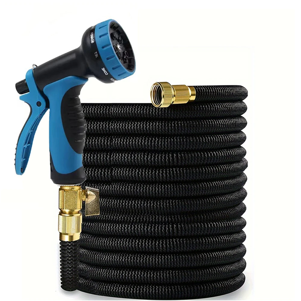 

Волшебный расширяемый шланг высокого давления с пистолетом-распылителем для мойки автомобилей, набор для полива и орошения на открытом воздухе, прочный гибкий садовый шланг