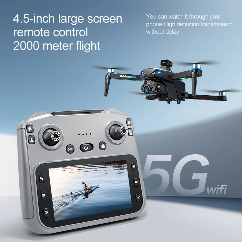 NUOVO Drone 8K Con Telecamera HD Laser Evitamento Ostacoli Schermo da 4,5 pollici Quadcopter GPS Brushless + Flusso Ottico Posizionamento Droni RC