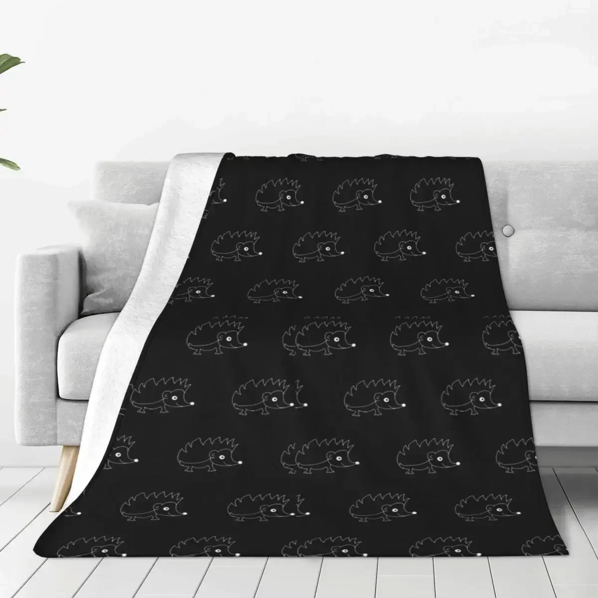 Hedgehog Plaid Cartoon Blanket Fleece All Season Art Gift Adults Kids Animal Throw Blankets for Home Car Plush Thin Quilt