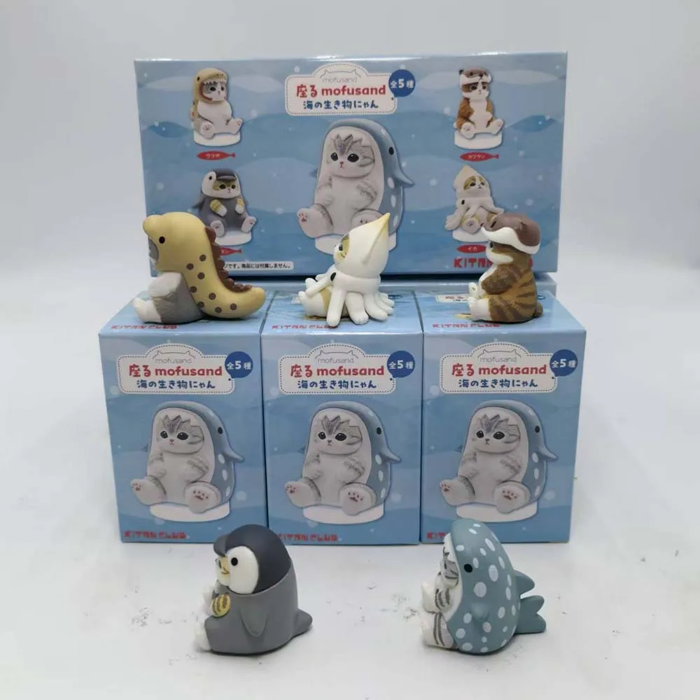 모푸샌드 상어 고양이 피규어 장난감 블라인드 박스 코스프레 해양 생물 인형 귀여운 블라인드 백 장식 어린이 크리스마스 선물