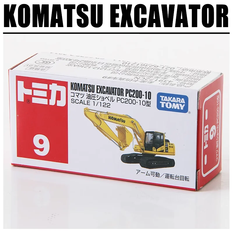 TAKARA TOMY Tomica GEEN 9 KOMATSU GRAAFMACHINE PC200-10 Legering Speelgoed Motorvoertuig Diecast Metaal Model Cadeau voor Kinderen Jongens