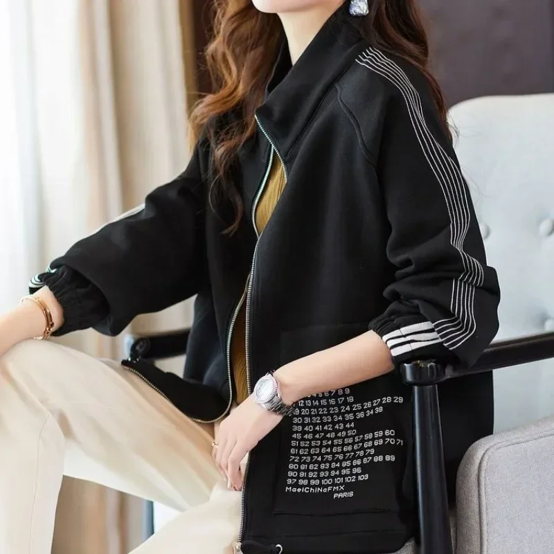 Short Spring Autumn Female Baseball Aviator Coats Loose Women's Bomber Jackets Clothing Promotion Modern Korean Reviews Clothes