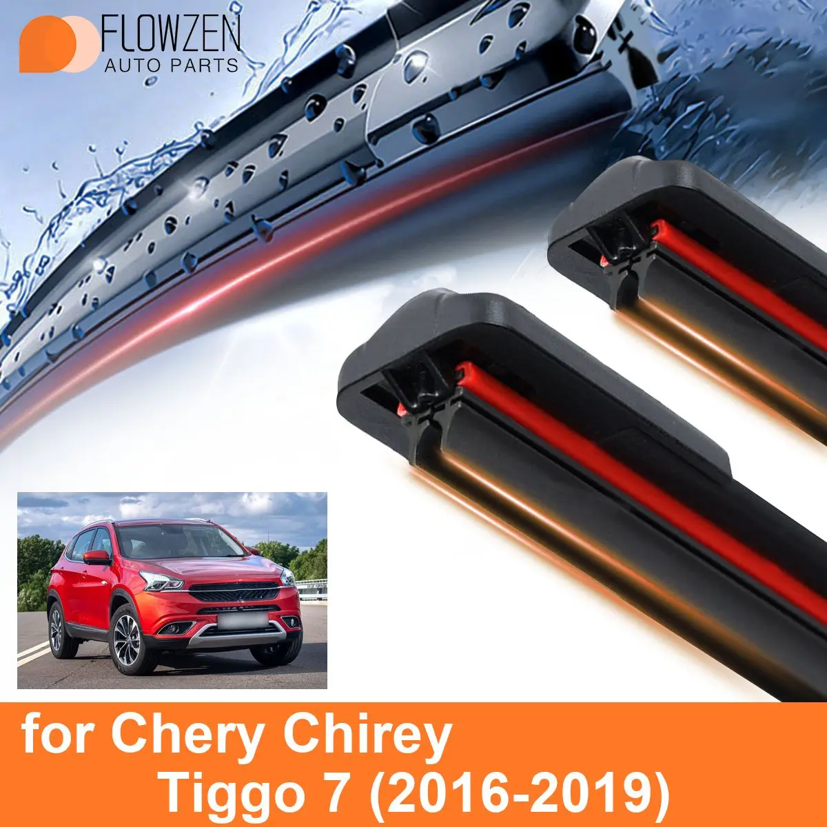 

Аксессуары для Chery Chirey Tiggo 7, двойные резиновые безкаркасные бескаркасные WipersSoft 2017 2018 2019