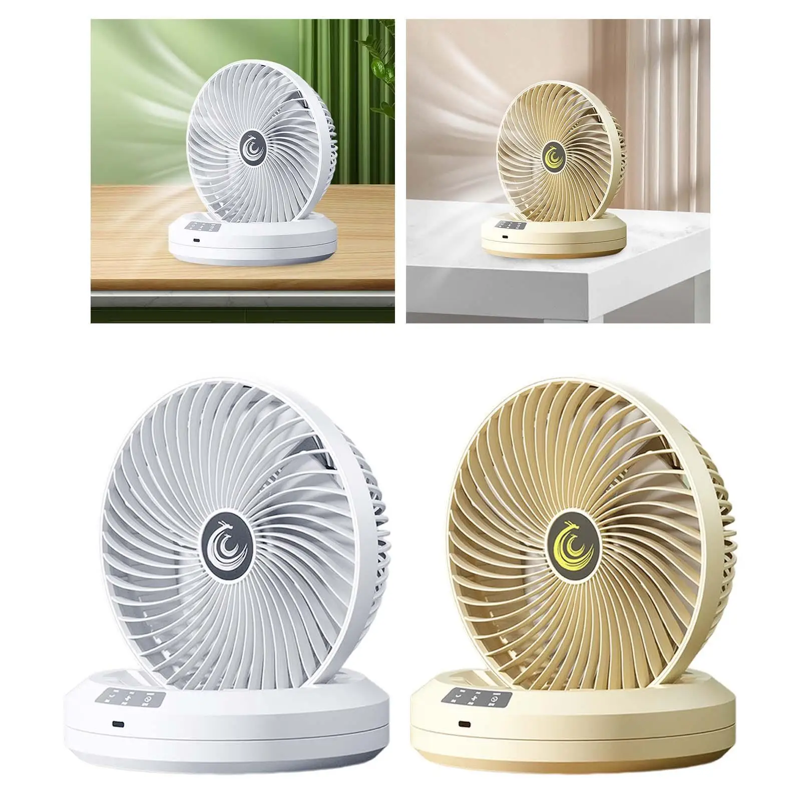 مروحة مكتب صغيرة قابلة للطي مع مؤقت ، خفيفة الوزن ، هادئة ، مروحة مطبخ ، 4 سرعاتٍ