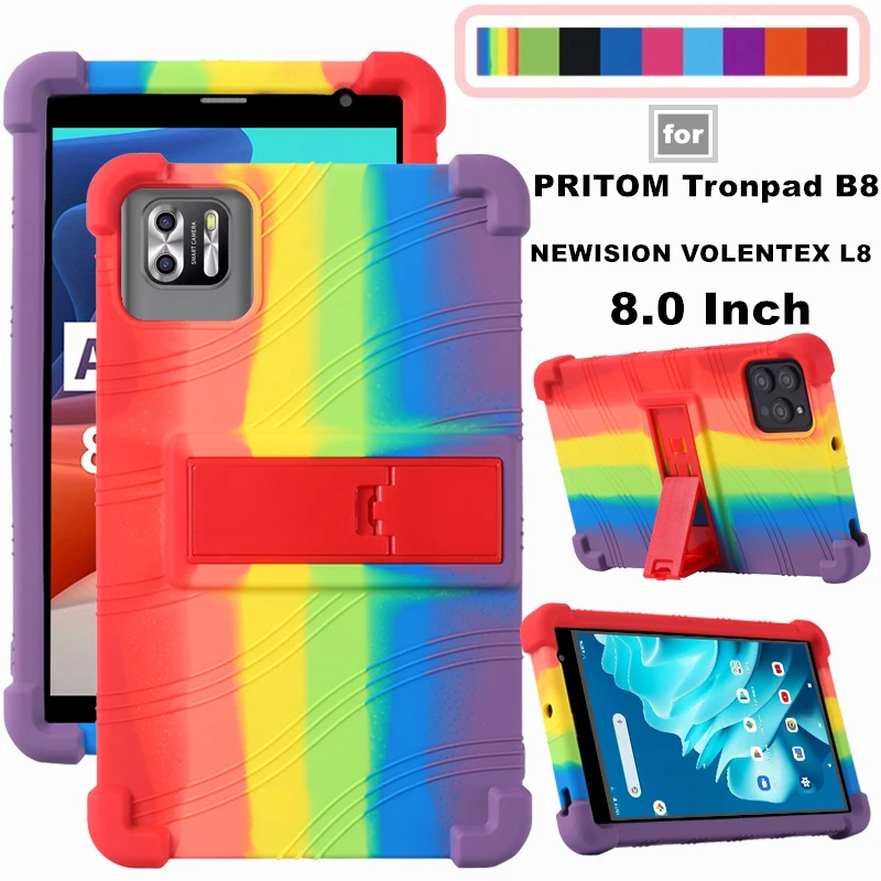 

for Pritom Tronpad B8 8.0" Tablet Case Super Shockproof Soft Silicone Protective Case Stand Cover