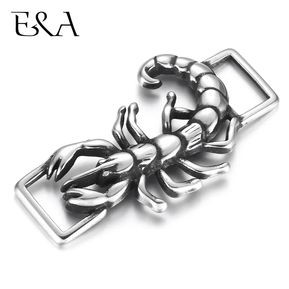 Stainless Steel Connectors Scorpion Curved 1/1 Loop 10*4mm for DIY Punk Bracelet Making Findings Jewelry Connect Parts Supplies