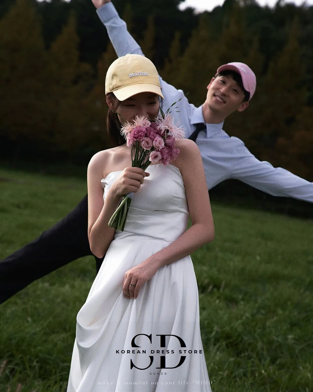 Sondr 2025 Abiti da sposa coreani semplici Senza spalline Eleganti abiti da cerimonia nuziale per esterni Servizio fotografico Abito da sposa personalizzato