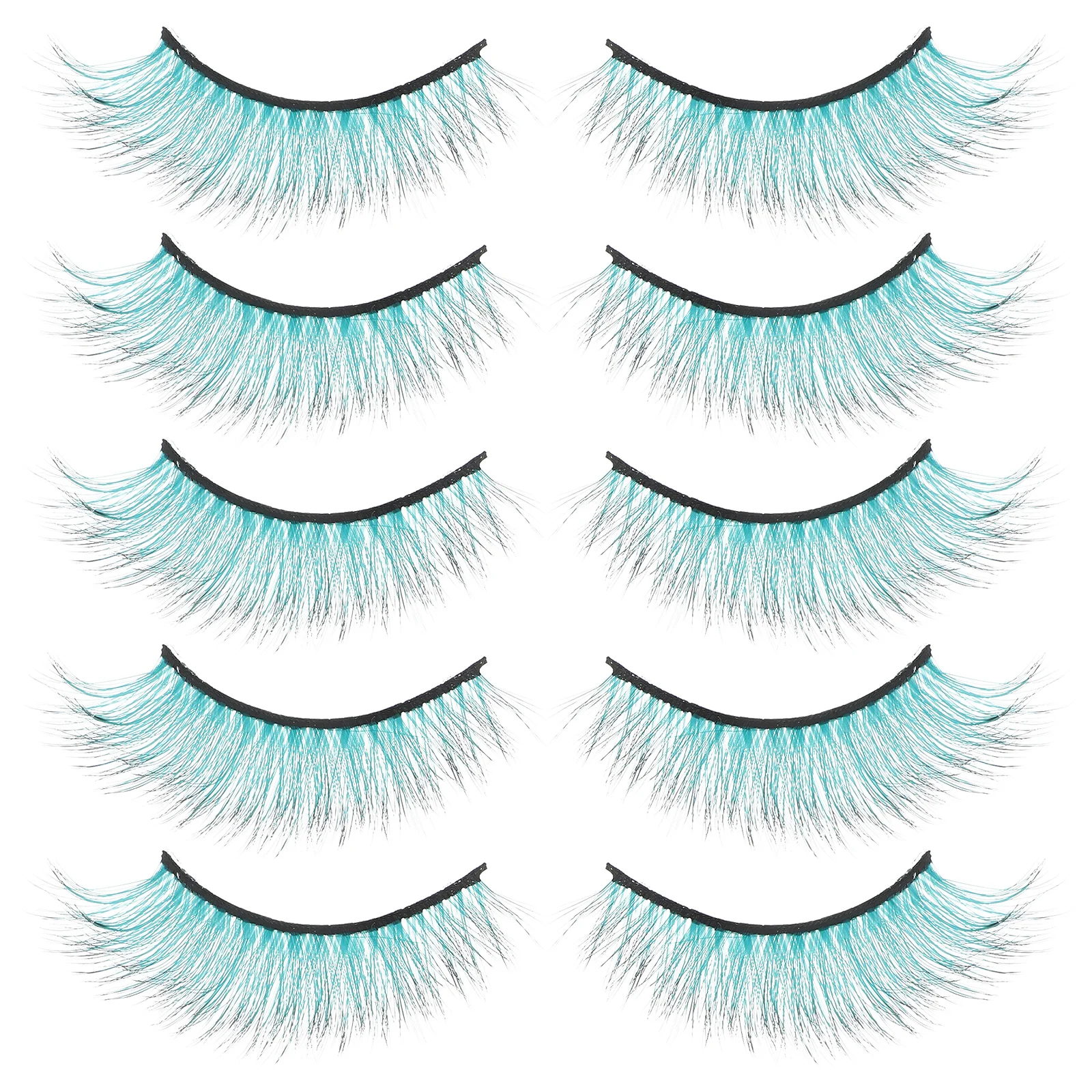 

10pcs Colorful False Eyelashes Thick Curling Lash Strips For Eye Makeup Reusable Lightweight Skin-Friendly Bulk Lashes