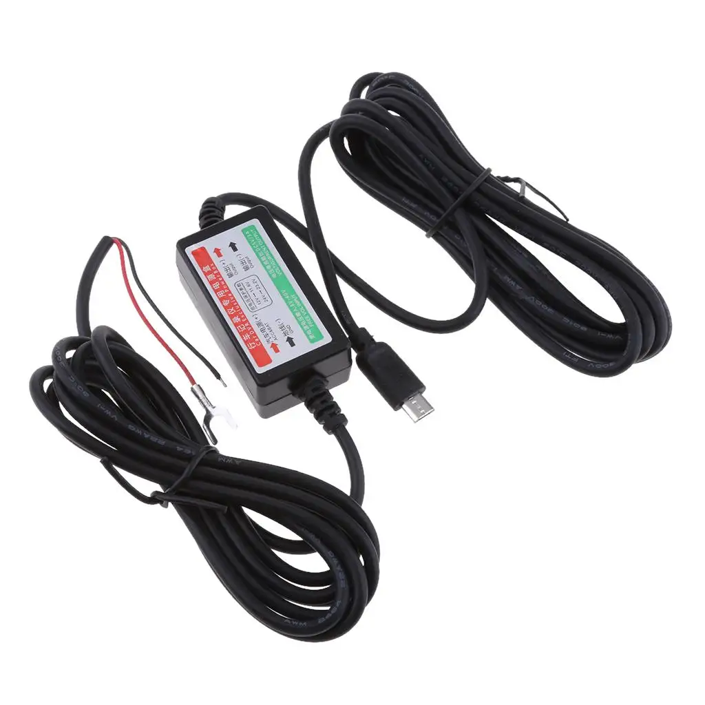 Car DVR Exclusive Adapter Kit Hardwire Micro USB Power Box with Low Voltage Protection for Parking Surveillance